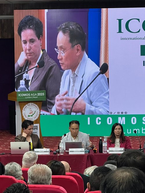 総会での河野名誉会長(撮影:岡崎瑠美氏)