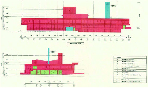 東立面及び南立面の保存部位